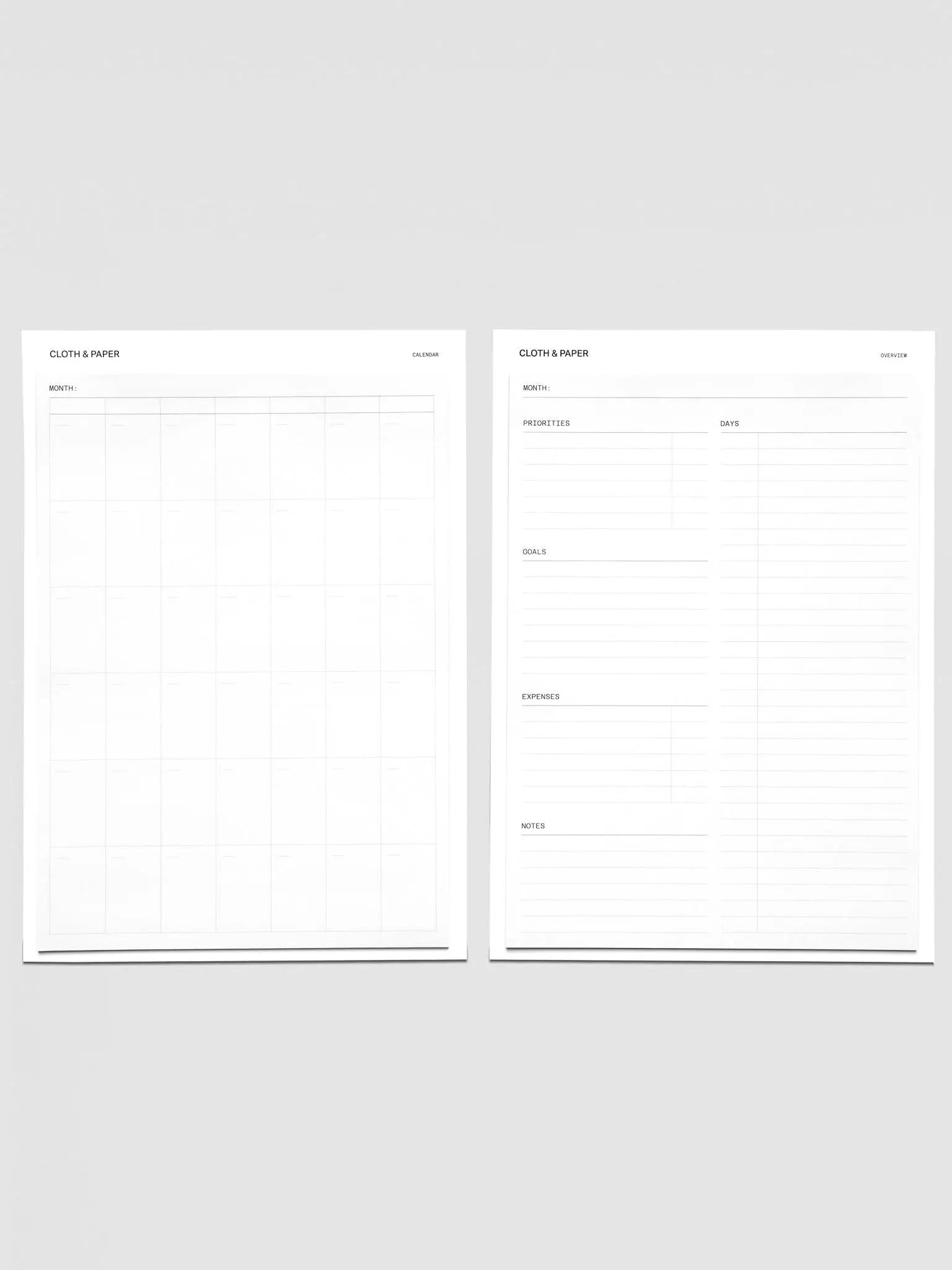 Large Sticky Note Set | Monthly Overview