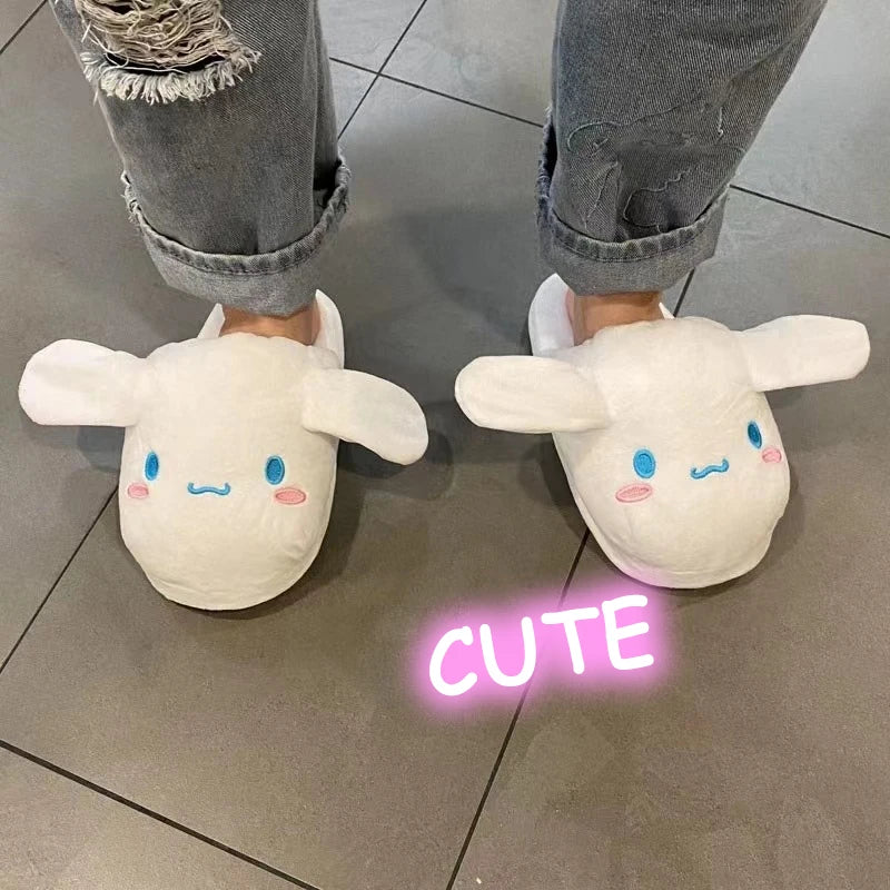 Cinnamoroll Slippers Cartoon Cotton Slippers Ears Will Move Cute Warm Home Slippers Home Autumn Winter Slippers Christmas Gift