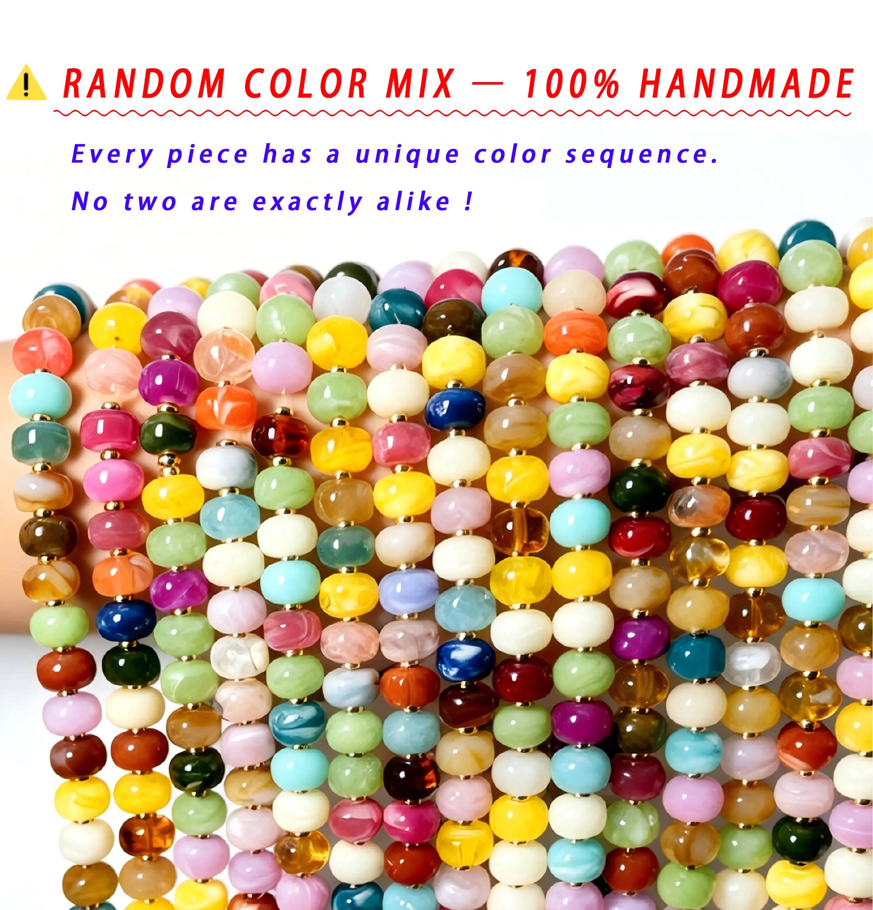 MIAZQ Dopamine Chunky Colorful Resin Bead Statement Necklace for Women Summer Beach Jewelry