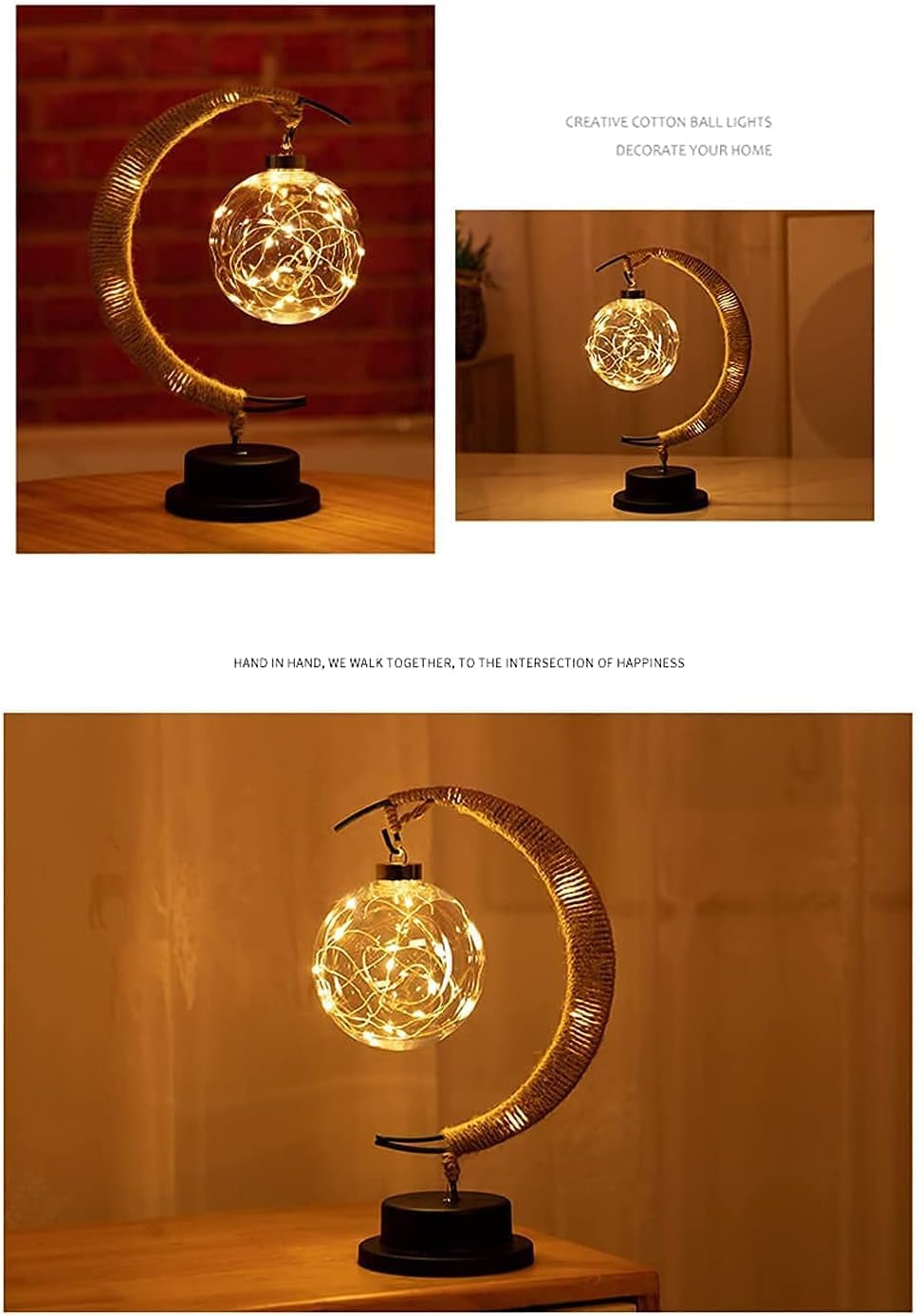 Moon Lamp, LED Night Light for Bedroom, Crescent Moon Shape with USB Powered, Tabletop Ambient Light for Home Decor, Nursery, Kids Room | Romantic Gift, Birthday, Christmas Decoration