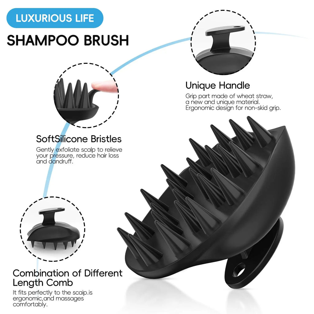 Silicone Bath Brush Set, 1 Set Portable Non-Slip Skin-Friendly Face and Back Brush, Body Back Scrubber with Foot Scrubber, Exfoliating Bath Accessories, Body Care Tool #GLOBAL PICKS