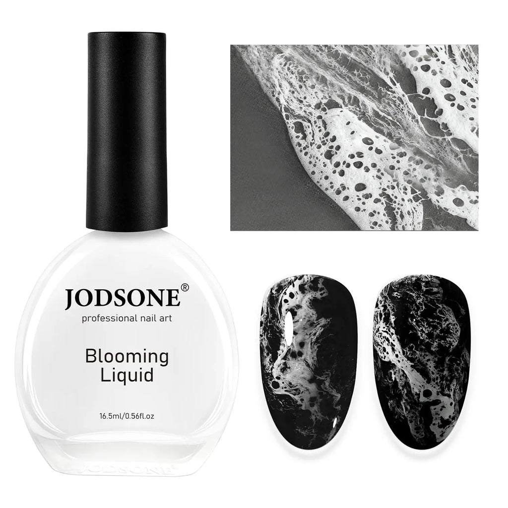 JODSONE Ocean Wave Blooming Gel Nail Polish,16.5Ml Wave White Blooming Liquid for Spreading Effect Wave,High Fluidity Wave Textures for Ocean Wave Nail Art,Diy Nail Art Design,Use with Gel Polish
