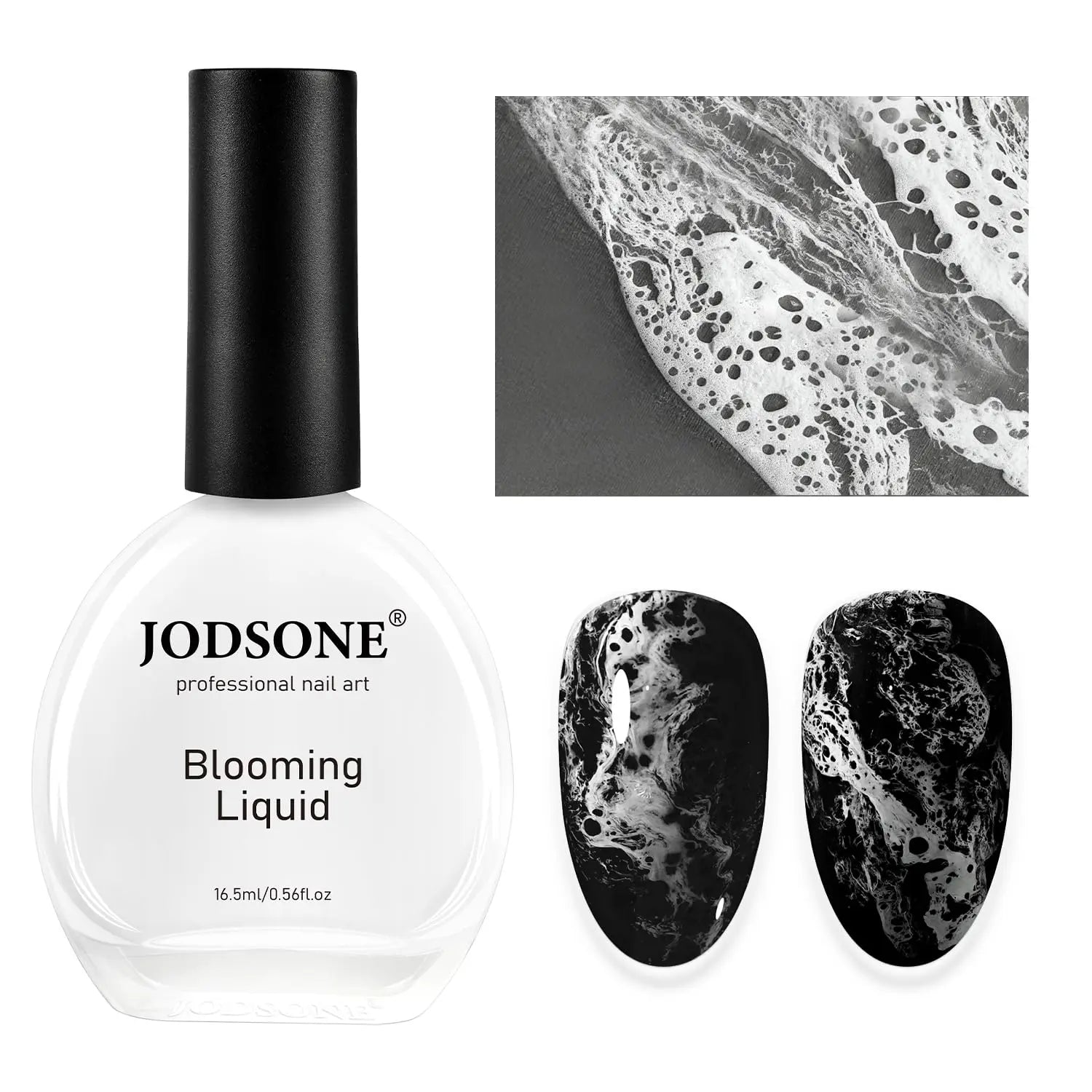 JODSONE Ocean Wave Blooming Gel Nail Polish,16.5Ml Wave White Blooming Liquid for Spreading Effect Wave,High Fluidity Wave Textures for Ocean Wave Nail Art,Diy Nail Art Design,Use with Gel Polish