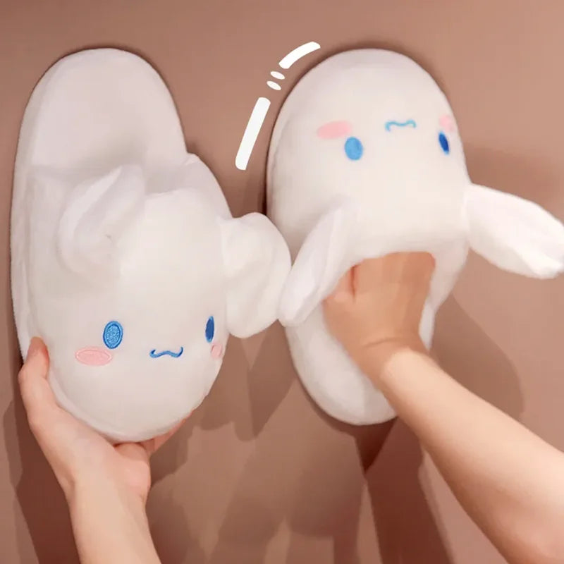 Cinnamoroll Slippers Cartoon Cotton Slippers Ears Will Move Cute Warm Home Slippers Home Autumn Winter Slippers Christmas Gift