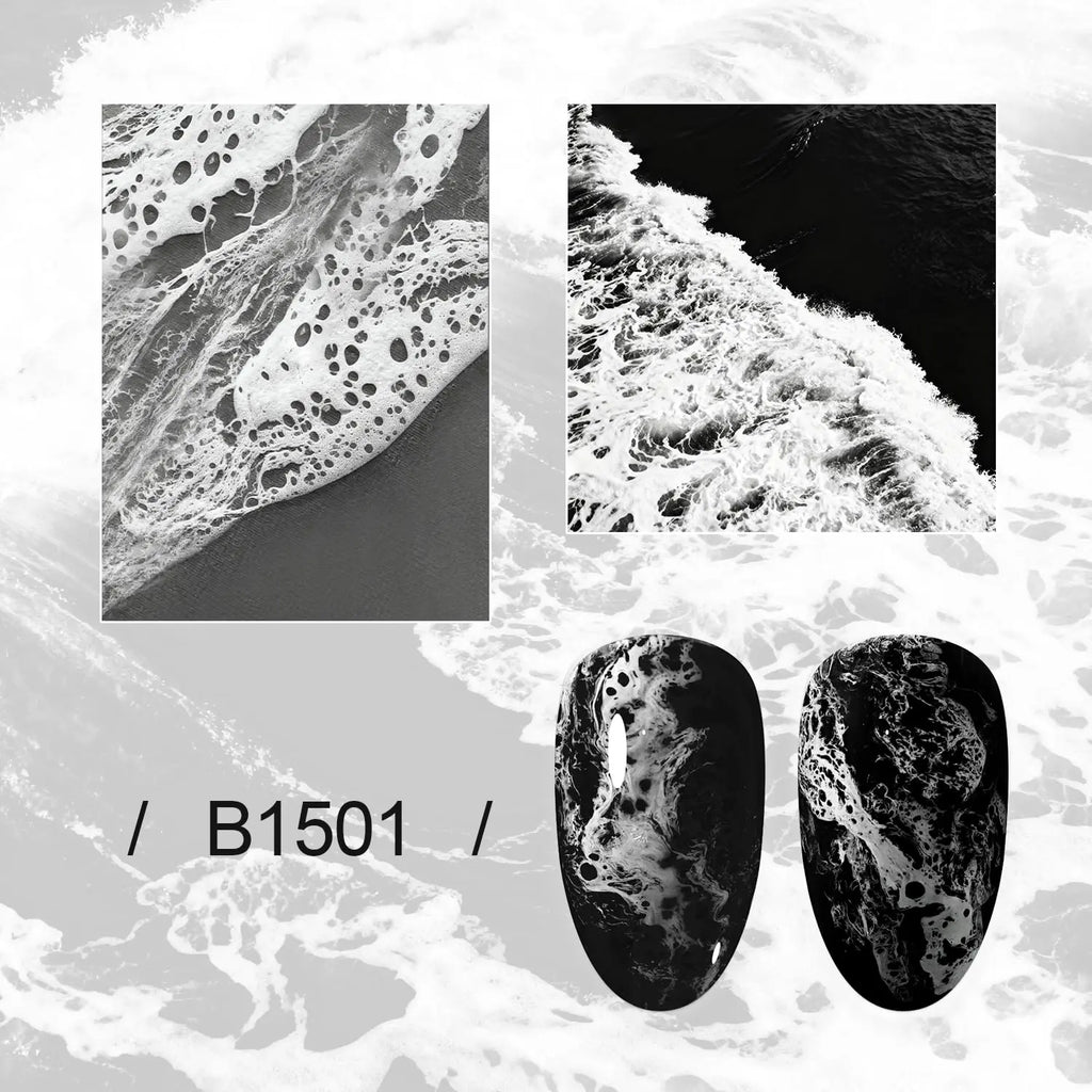 JODSONE Ocean Wave Blooming Gel Nail Polish,16.5Ml Wave White Blooming Liquid for Spreading Effect Wave,High Fluidity Wave Textures for Ocean Wave Nail Art,Diy Nail Art Design,Use with Gel Polish
