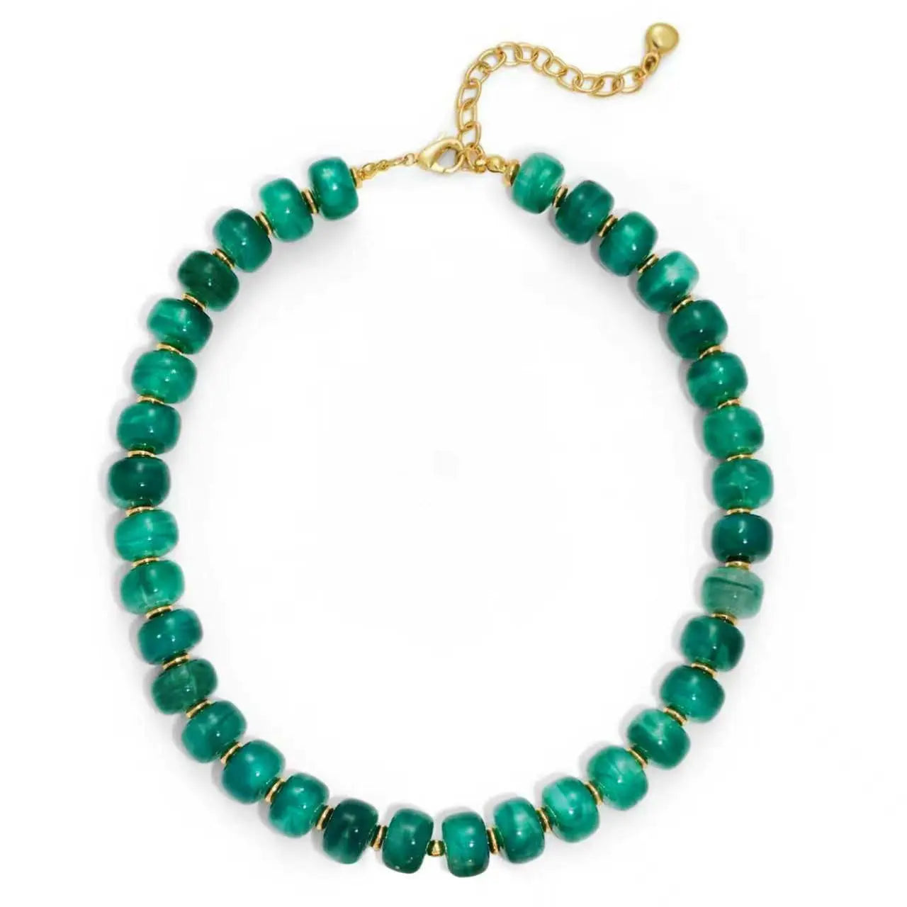 MIAZQ Dopamine Chunky Colorful Resin Bead Statement Necklace for Women Summer Beach Jewelry