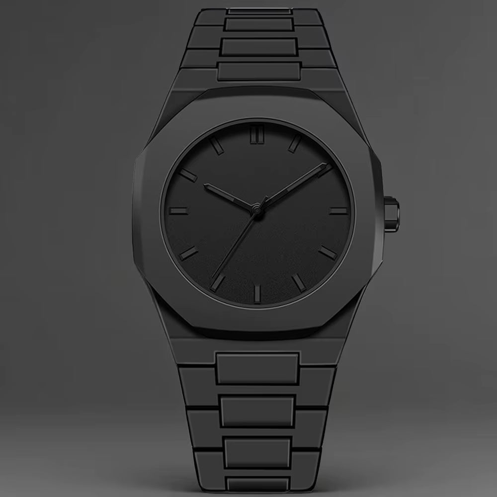 New Fashionable Men'S Watch Simple Black Male Quartz Watches Arabic Digital Casual Drip Oil Strap