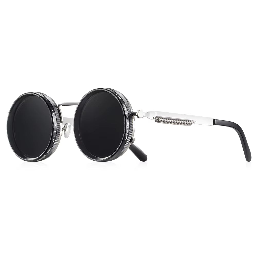 Polarized round Sunglasses ND9 Adjustable Dimming Men Women Retro Punk Men'S Fishing Eyeglasses Outdoor Shades UV400