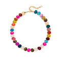 MIAZQ Dopamine Chunky Colorful Resin Bead Statement Necklace for Women Summer Beach Jewelry
