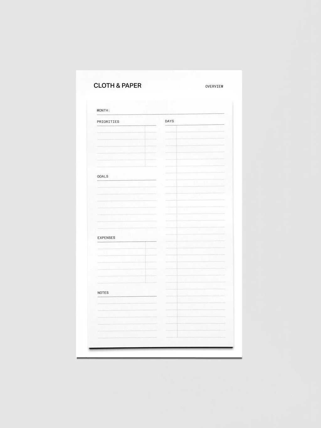 Large Sticky Note Set | Monthly Overview